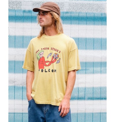 VOLCOM EARTH SPEAKS T-SHIRT - MUSTARD